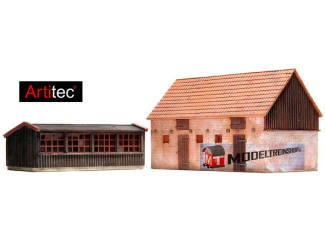 Artitec H0 10.198 Kippenhok en varkensstal, bouwpakket uit resin, ongeverfd - Modeltreinshop