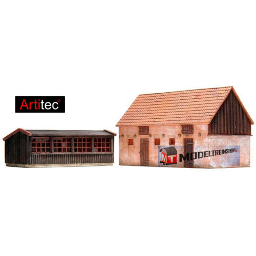 Artitec H0 10.198 Kippenhok en varkensstal, bouwpakket uit resin, ongeverfd - Modeltreinshop