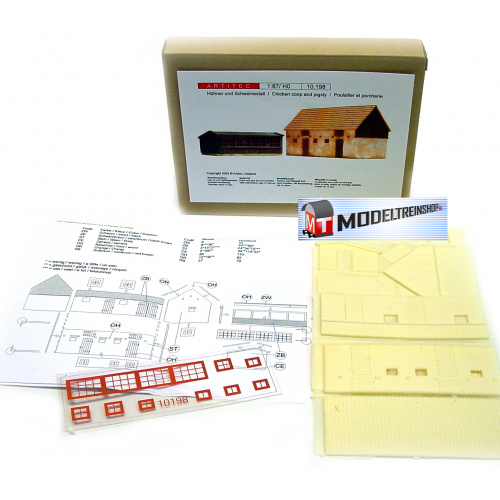 Artitec H0 10.198 Kippenhok en varkensstal, bouwpakket uit resin, ongeverfd - Modeltreinshop