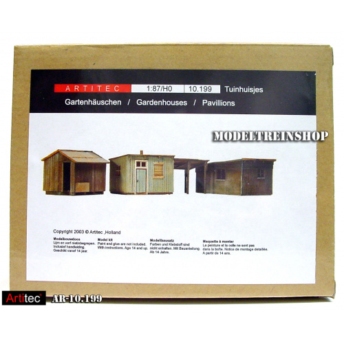 Artitec H0 10.199 Tuinschuurtjes bouwpakket uit resin, ongeverfd - Modeltreinshop