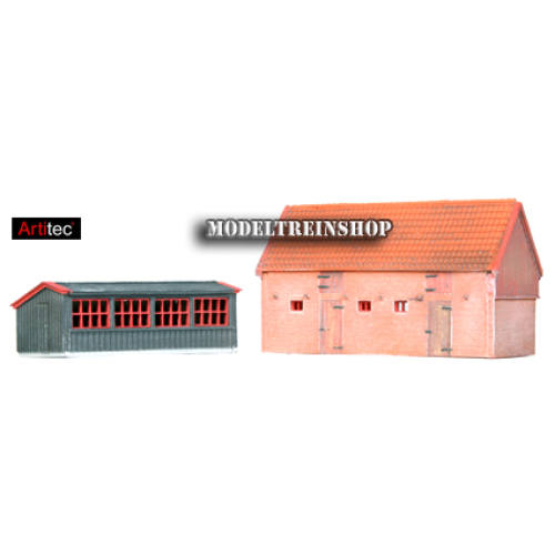 Artitec N 14.134 Kippenhok en varkensstal bouwpakket uit resin, ongeverfd - Modeltreinshop