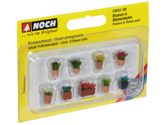 Noch H0 14031 Sierplanten in bloempotten, 9 bloempotten - Modeltreinshop