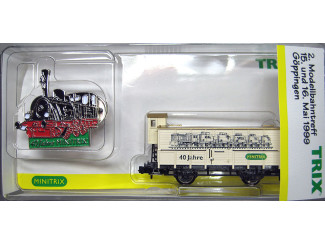 Trix N 15025 Goederenwagen 40 Jahre met pin - Modeltreinshop