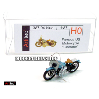 Artitec H0 387.04 US motorcycle Liberator civiel blauw - Modeltreinshop