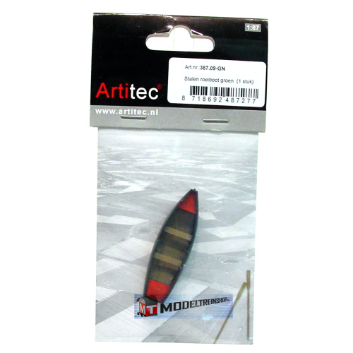 Artitec H0 387.09 Stalen roeiboot groen kant-en-klaar - Modeltreinshop