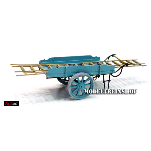 Artitec H0 387.24 Ladderwagen blauw kant en klaar resin, geverfd - Modeltreinshop