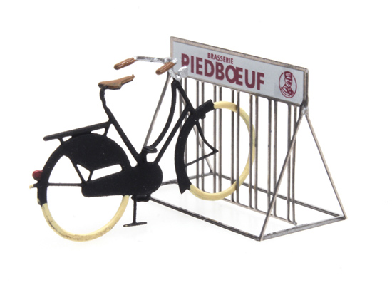 Artitec H0 387.370 Fietsenrek Piedboeuf met fiets kant-en-klaar, geverfd - Modeltreinshop