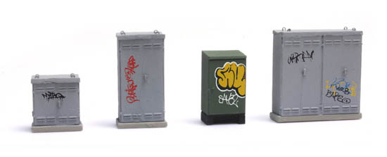 NL schakelkasten met graffiti - Modeltreinshop