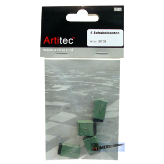 Artitec H0 387.59 4 schakelkasten kant-en-klaar, geverfd - Modeltreinshop