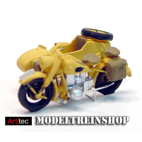 Artitec H0 387.68 BMW R75 met zijspan Civiel geel kant en klaar geverfd - Modeltreinshop