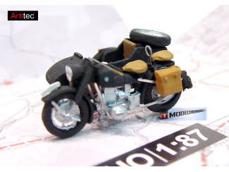 Artitec H0 387.68 BMW R75 met zijspan Civiel zwart kant en klaar geverfd - Modeltreinshop