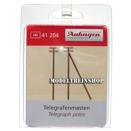 Auhagen H0 41204 Telegraafpalen 12 Stuks - Modeltreinshop
