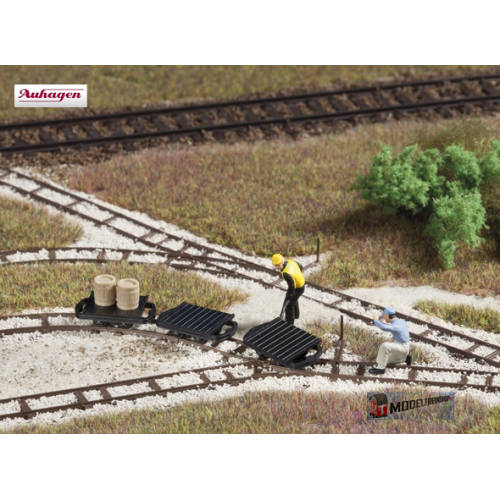 Auhagen H0 41703 Smalspoor Platform Wagens 3 stuks - Modeltreinshop