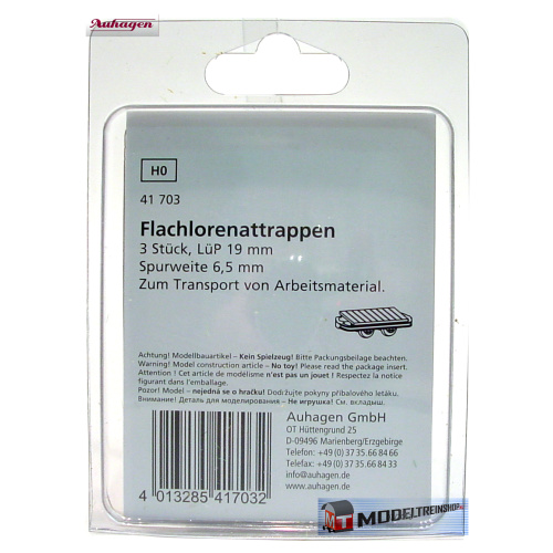 Auhagen H0 41703 Smalspoor Platform Wagens 3 stuks - Modeltreinshop