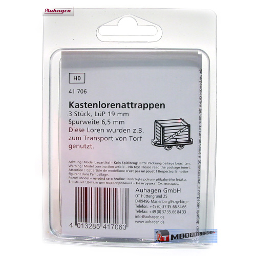 Auhagen H0 41706 Smalspoor Bak Wagens 3 stuks - Modeltreinshop