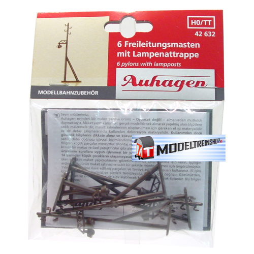 Auhagen H0 42632 Hoogspanningsmasten met Lantaarn - Modeltreinshop