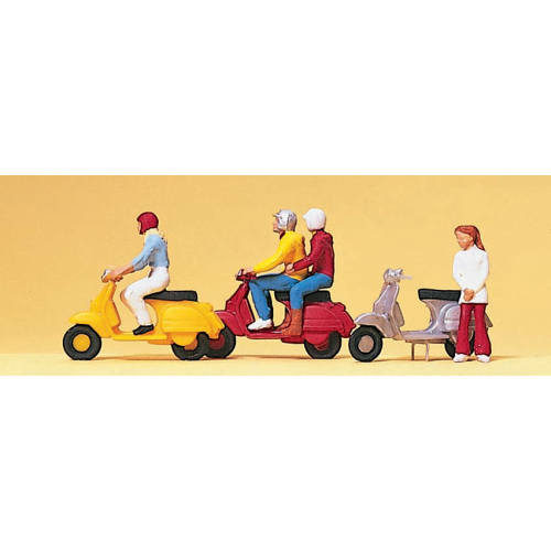 Preiser H0 10128 Scooters berijders - Modeltreinshop