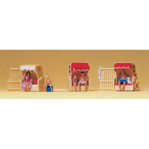 Preiser H0 10427 Figuren en strandstoelen - Modeltreinshop
