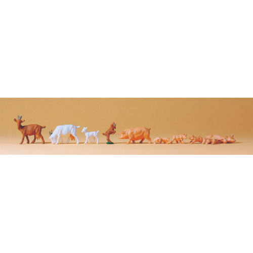 Preiser H0 14162 Geiten en varkens - Modeltreinshop