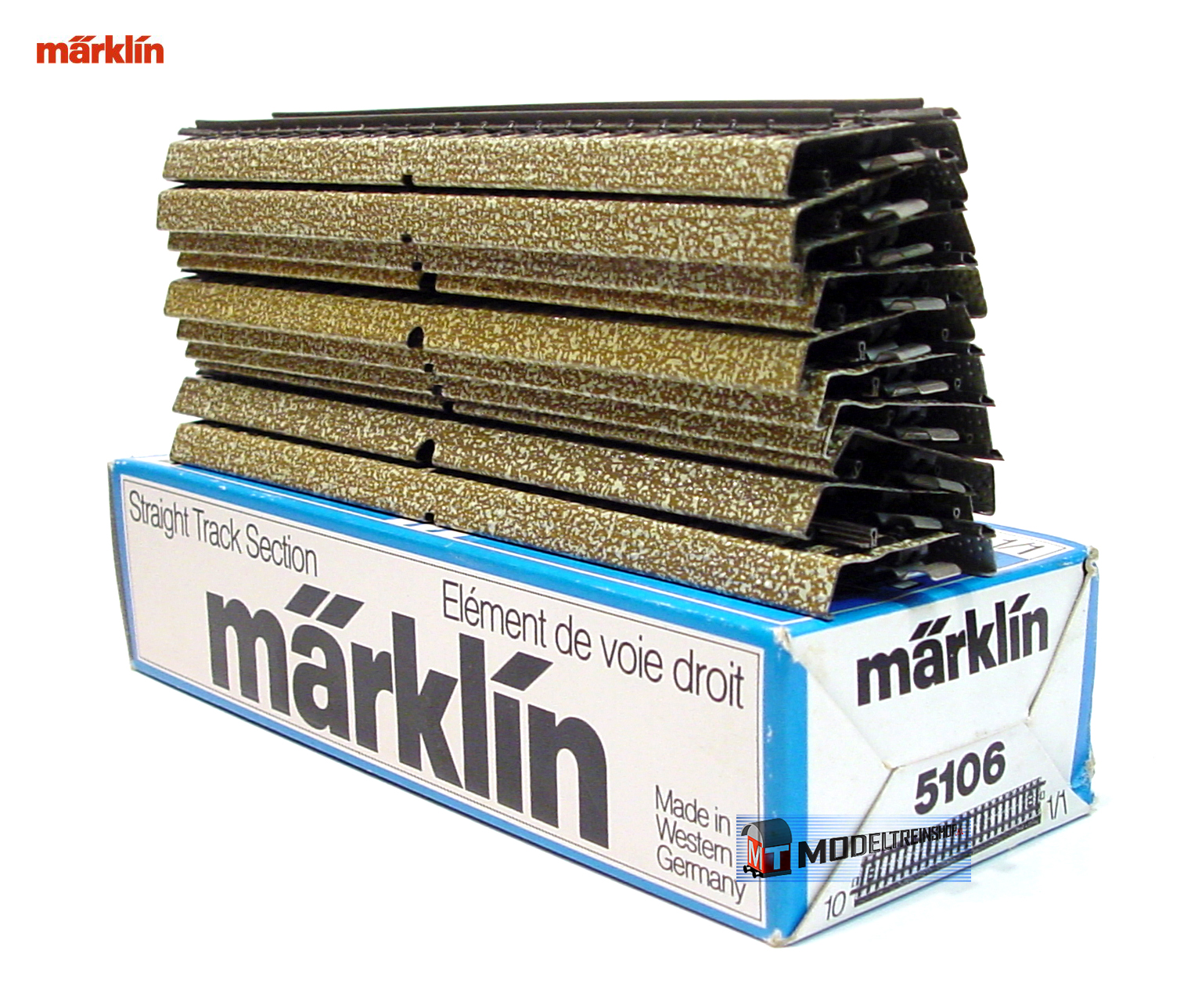 Marklin M Rail H0 5106 Recht 1/1 10 stuks in OVP - Modeltreinshop