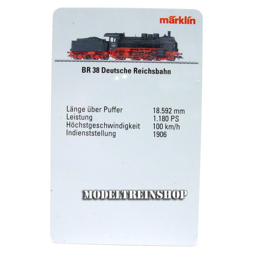 Marklin H0 60135 Loc kaart van Locomotief BR 38 Deutsche Reichsbahn - Modeltreinshop