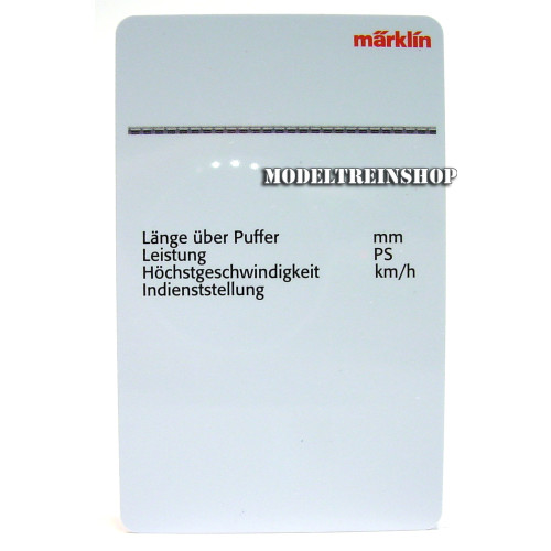 Marklin H0 60135 Loc Kaart - 1 Stuk - Modeltreinshop