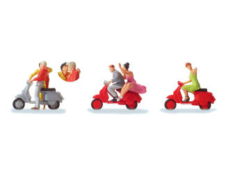 Preiser H0 10607 Vespa rijders- Modeltreinshop