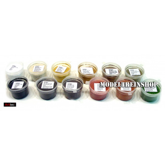 Artitec 70.000 Set poeders 12 Kleuren, modelbouwpoeder - Modeltreinshop