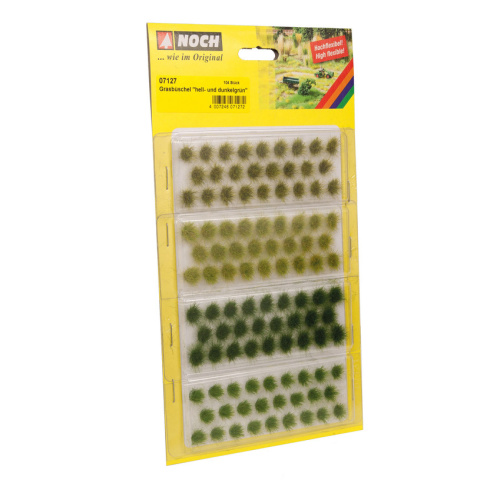 Noch 07127 Grasplukjes verschillende tinten groen 104 stuks 6 mm - Modeltreinshop