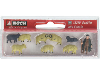 Noch H0 18210 Herder en schapen - Modeltreinshop