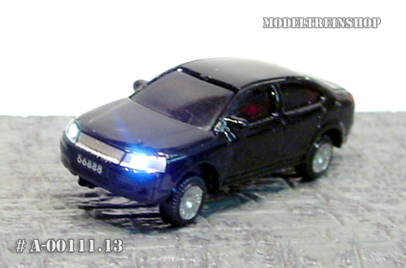 N - Auto Zwart met Voor- en Achter Led licht - Modeltreinshop