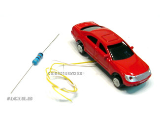 N - Auto Rood met Voor- en Achter Led licht - Modeltreinshop
