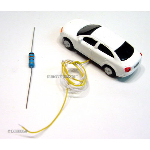 N - Auto Wit met Voor- en Achter Led licht - Modeltreinshop