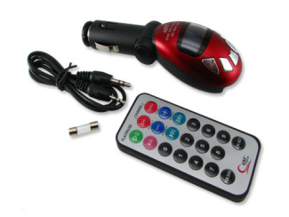 Auto MP3 Speler Car MP3 FM modulator SD Kaart USB stick Rood - Modeltreinshop