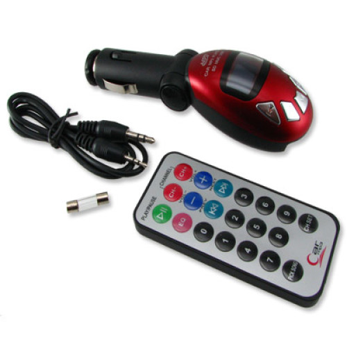 Auto MP3 Speler Car MP3 FM modulator SD Kaart USB stick Rood - Modeltreinshop