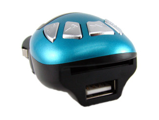 Auto MP3 Speler Car MP3 FM modulator SD Kaart USB stick Blauw - Modeltreinshop