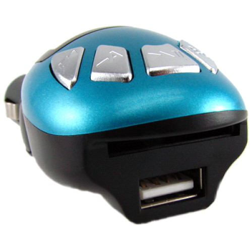 Auto MP3 Speler Car MP3 FM modulator SD Kaart USB stick Blauw - Modeltreinshop
