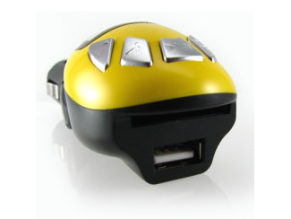 Auto MP3 Speler Car MP3 FM modulator SD Kaart USB stick Geel - Modeltreinshop