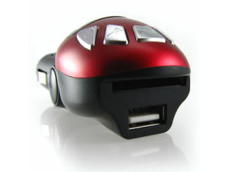 Auto MP3 Speler Car MP3 FM modulator SD Kaart USB stick Rood - Modeltreinshop