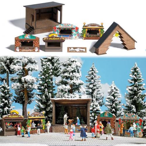 Bush H0 1183 Kerstmarkt stallen - Modeltreinshop