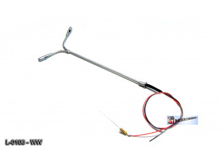 L-0106 H0 - LED Lantaarnpaal met dubbele arm Led - Warm Wit - Modeltreinshop