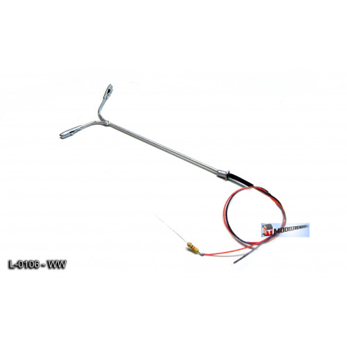 L-0106 H0 - LED Lantaarnpaal met dubbele arm Led - Warm Wit - Modeltreinshop