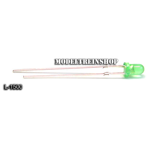 L-1500 - Led 3mm Groen 3v - Modeltreinshop