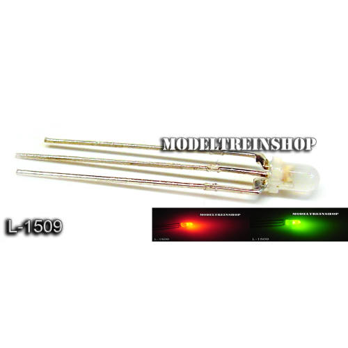 L-1509 - 3 Pins Duo Led 3mm - Groen / Rood 3v - Modeltreinshop