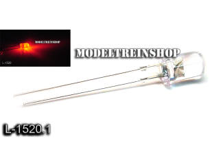 L-1520.1 - Clear Led 5mm Rood 3v - Modeltreinshop