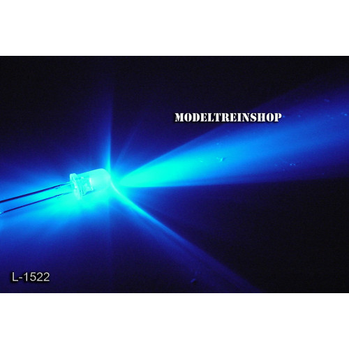 L-1522 - Clear Led 5mm Blauw 3v - Modeltreinshop