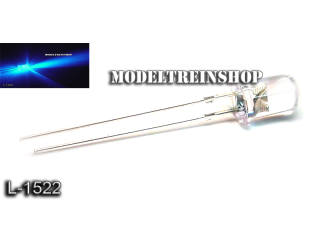 L-1522 - Clear Led 5mm Blauw 3v - Modeltreinshop