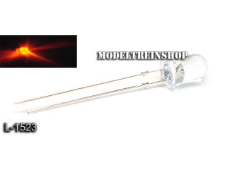 L-1523 - Clear Led 5mm Oranje/Rood 3v - Modeltreinshop