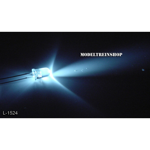 L-1524 - Clear Led 5mm Wit 3v - Modeltreinshop