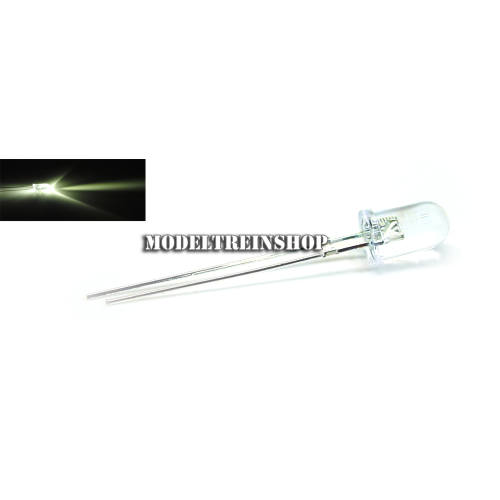 L-1526 - Clear Led 5mm Warm Wit 3v - Modeltreinshop